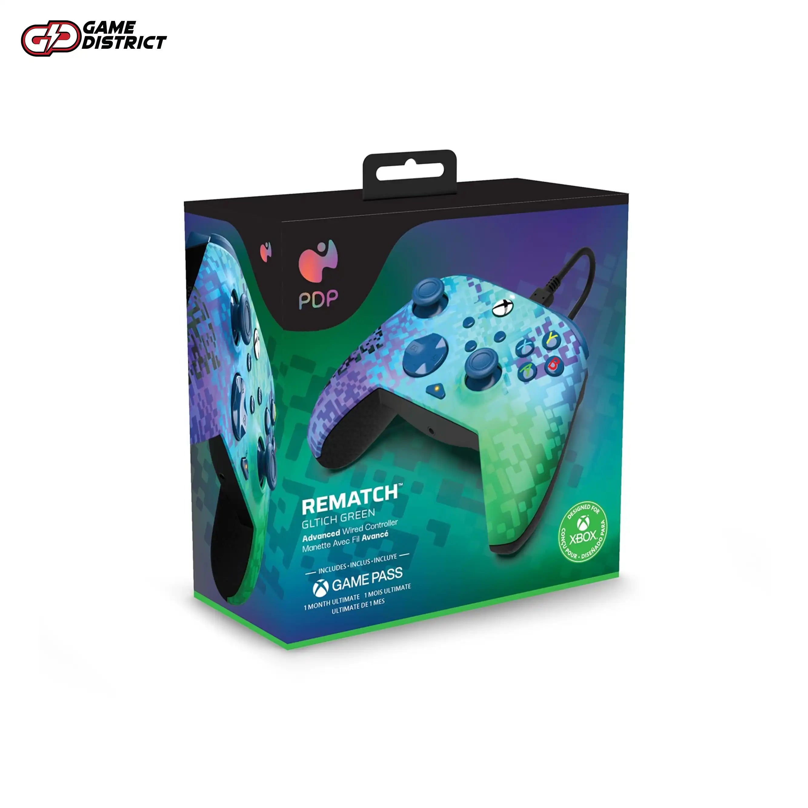 PDP Rematch Wired Controller- Glitch Green